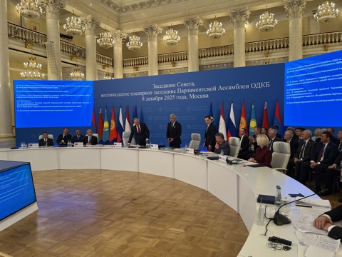 The CSTO Secretary General Imangali Tasmagambetov spoke during a joint meeting of the Council and the 18th plenary session of the CSTO Parliamentary Assembly