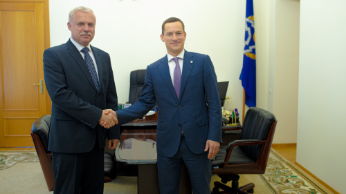 A working meeting of the CSTO Secretary General Stanislav Zas with the Executive Secretary-Head of the Secretariat of the CSTO Parliamentary Session Sergey Pospelov took place