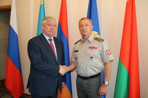 The CSTO Deputy Secretary General Valery Semerikov had a meeting with a delegation from the 10th graduating class of the Higher School of Security and Defense of the National Defense School of the Republic of Serbia