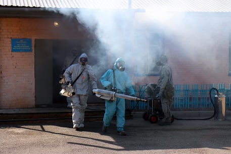 In the course of the trainings of the CSTO Collective Forces in the Republic of Kazakhstan, a combined NBC defense unit localized a nidus of infectious contamination
