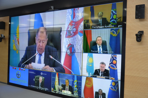 The CSTO Council of Foreign Ministers was held via videoconferencing. Foreign ministers have discussed topical security issues and cooperation with the UN in the field of peacekeeping