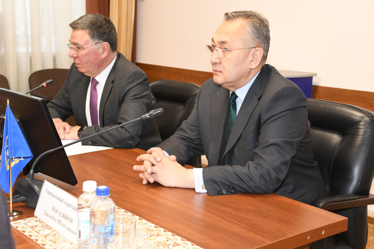 Deputy Minister of Foreign Affairs of the Russian Federation Alexander Pankin takes part in a meeting at the CSTO Secretariat