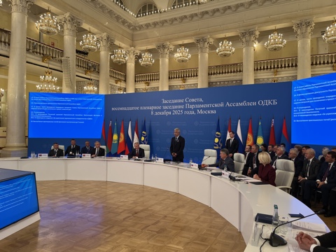 The CSTO Secretary General Imangali Tasmagambetov spoke during a joint meeting of the Council and the 18th plenary session of the CSTO Parliamentary Assembly