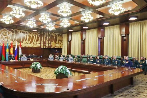 The Secretary General of the Collective Security Treaty Organization congratulated the officers of the CSTO Joint Staff on Defender of the Fatherland Day