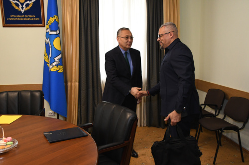 A meeting was held between CSTO Secretary General Talatbek Masadykov, CSTO Deputy Secretary General Valery Semerikov, and Acting Director of the African Union Counter-Terrorism Centre Idriss Mounir Lallali