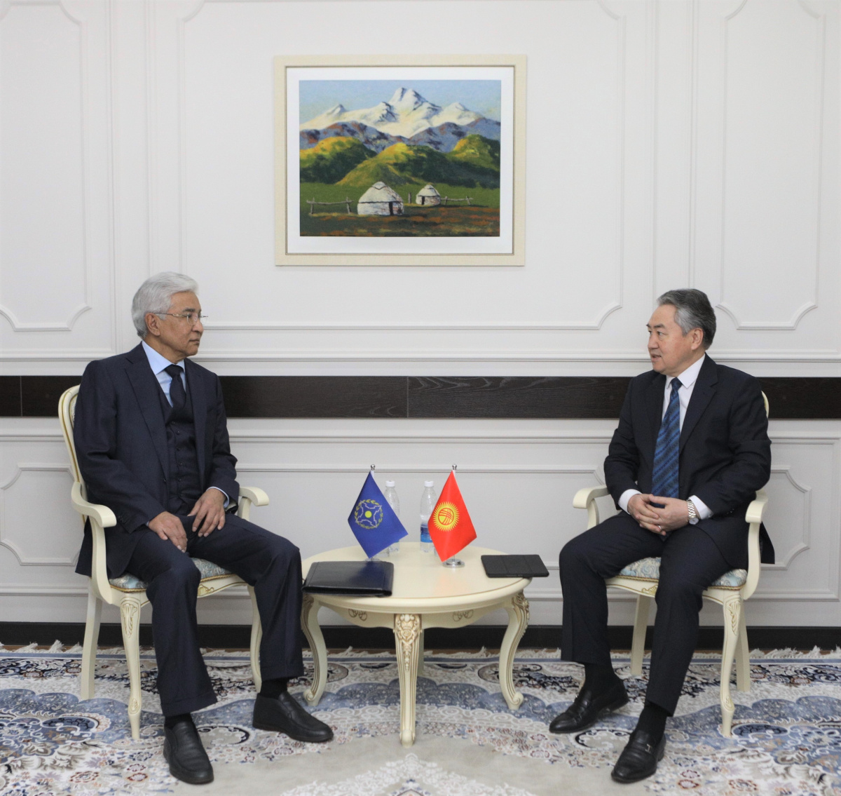 In Bishkek, the CSTO Secretary General Imangali Tasmagambetov had a meeting with the Minister of Foreign Affairs of the Kyrgyz Republic Jeenbek Kulubayev
