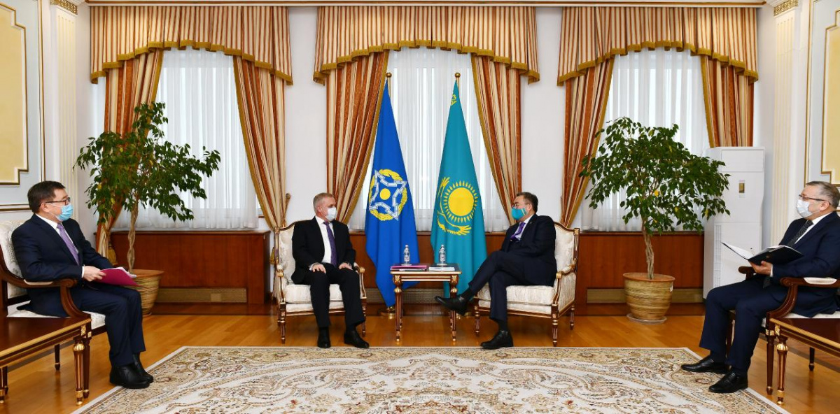 The CSTO Secretary General had a meeting with the Deputy Prime Minister - Minister of Foreign Affairs of the Republic of Kazakhstan Mukhtar Tleuberdi