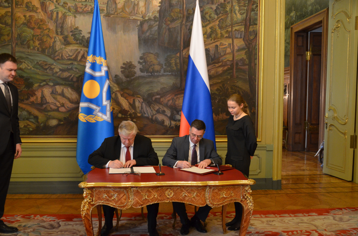 The CSTO and the Russian Foreign Ministry signed an amendment to the Agreement on the conditions of stay of the Secretariat of the Organization of the Treaty on Collective Security on the territory of the Russian Federation