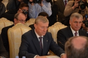 Генеральный секретарь ОДКБ Николай Бордюжа и заместитель Генерального секретаря ОДКБ Геннадий Невыглас на расширенном заседании СМИД ОДКБ