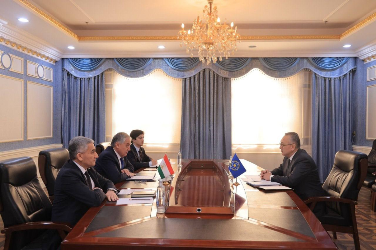 A meeting was held between CSTO Secretary General Talatbek Masadykov and Minister of Foreign Affairs of Tajikistan Sirojiddin Muhriddin