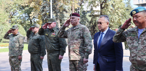 “Indestructible Brotherhood-2024": Delegation of the CSTO member states laid flowers at the Memorial of Glory in the park named after 28 Panfilov Guardsmen in Almaty