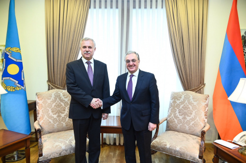 Armenian Minister of Foreign Affairs Zohrab Mnatsakanyan and CSTO Secretary General held a meeting in Yerevan, during which they discussed the contribution of Armenia to the development of the Organization and issues of regional and international security